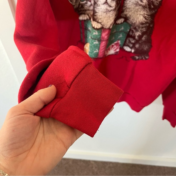 Vintage Cotton Grove Christmas Cat Women's Medium Turtleneck Sweatshirt. - Picture 5 of 9